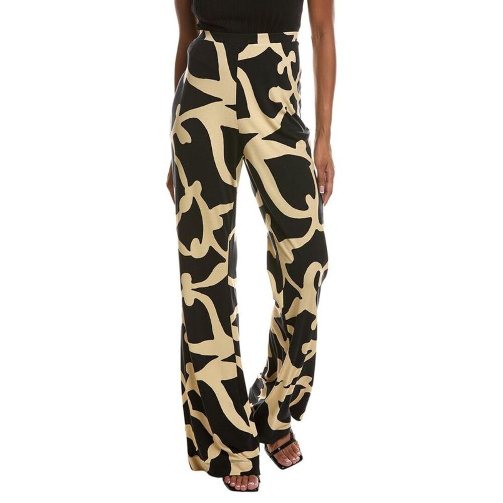 Diane Von Furstenberg Womens Brooklyn Wool-Blend Pant, Black